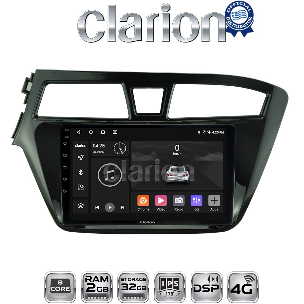 CLARION GL71517 Οθόνη OEM Multimedia Αυτοκινήτου για Hyundai i20 2014 - 2019 με CarPlay, AndroidAuto, BT, GPS