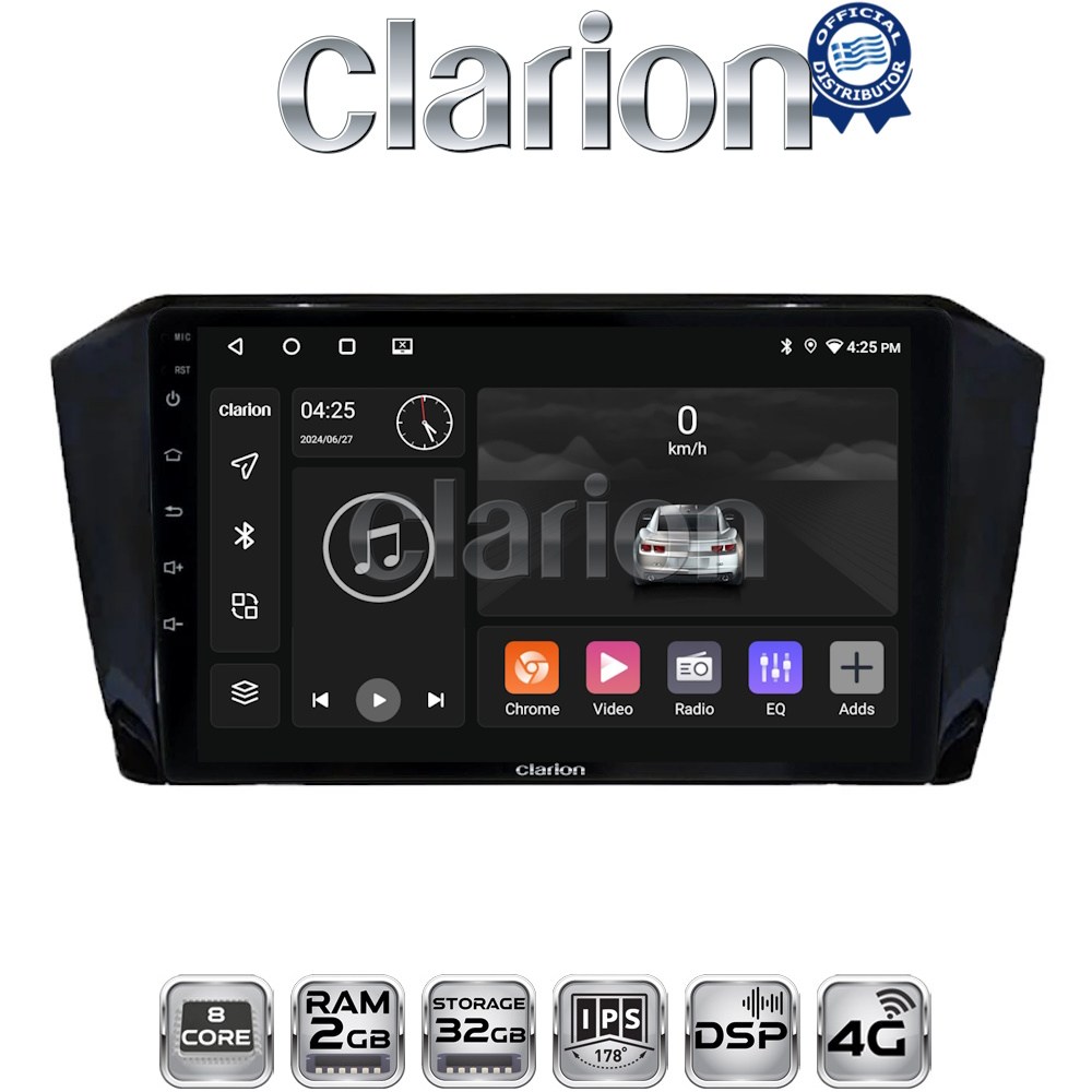 CLARION GL71519 Οθόνη OEM Multimedia Αυτοκινήτου για VW PASSAT 2015> με CarPlay, AndroidAuto, BT, GPS