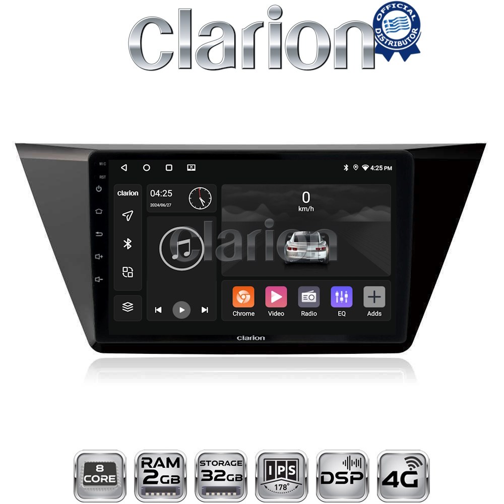 CLARION GL71522 Οθόνη OEM Multimedia Αυτοκινήτου για VW TOURAN 2016> με CarPlay, AndroidAuto, BT, GPS