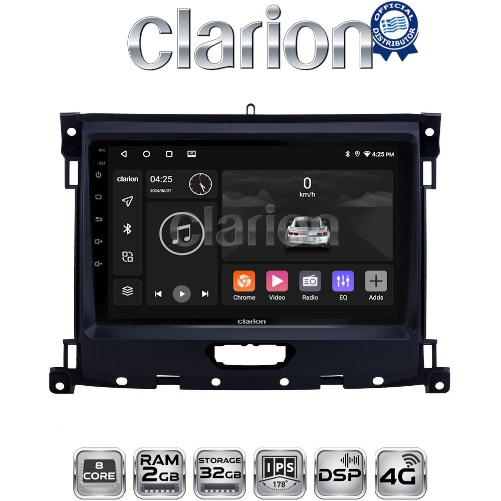 CLARION GL71575 Οθόνη OEM Multimedia Αυτοκινήτου για Ford Ranger 2019 > με CarPlay, AndroidAuto, BT, GPS