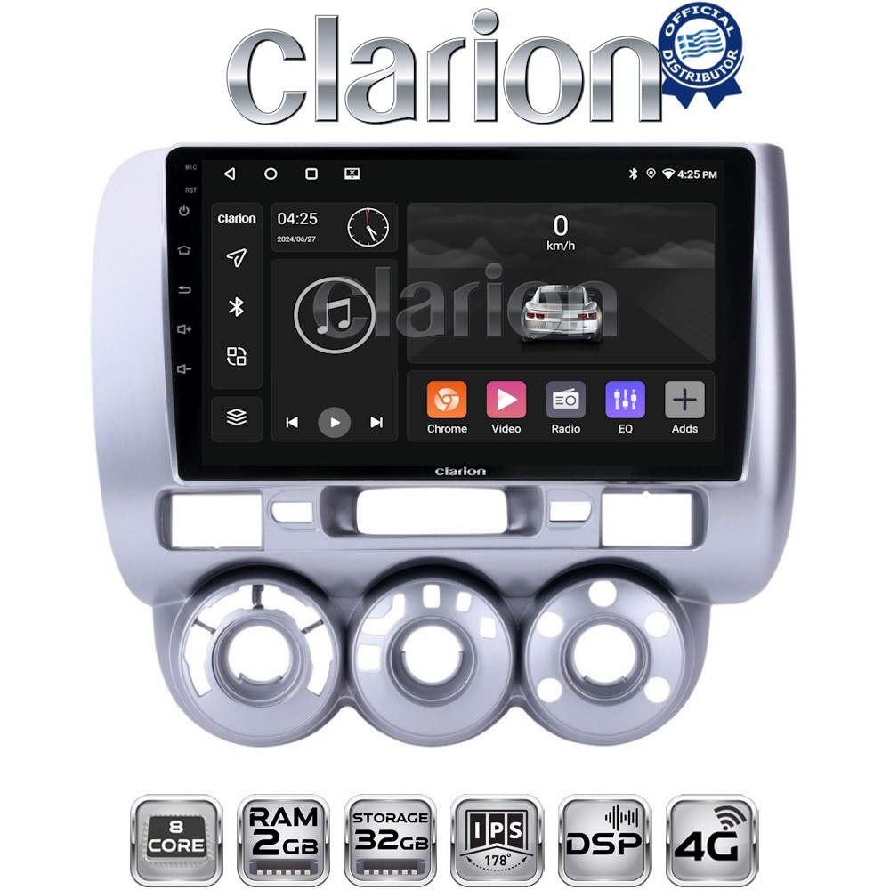 CLARION GL71730 Οθόνη OEM Multimedia Αυτοκινήτου για HONDA JAZZ 2002>2009 με CarPlay, AndroidAuto, BT, GPS