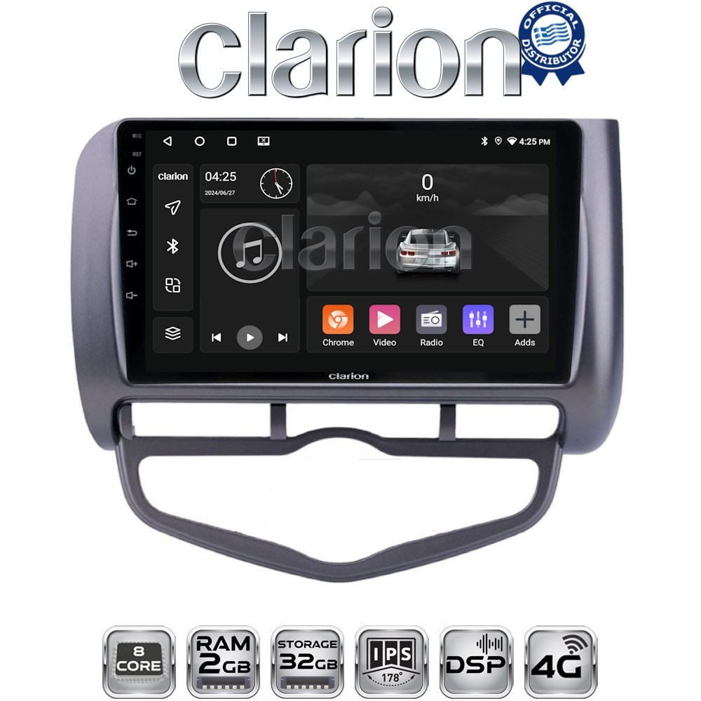 CLARION GL71731 Οθόνη OEM Multimedia Αυτοκινήτου για Honda Jazz 2003 - 2008 με CarPlay, AndroidAuto, BT, GPS
