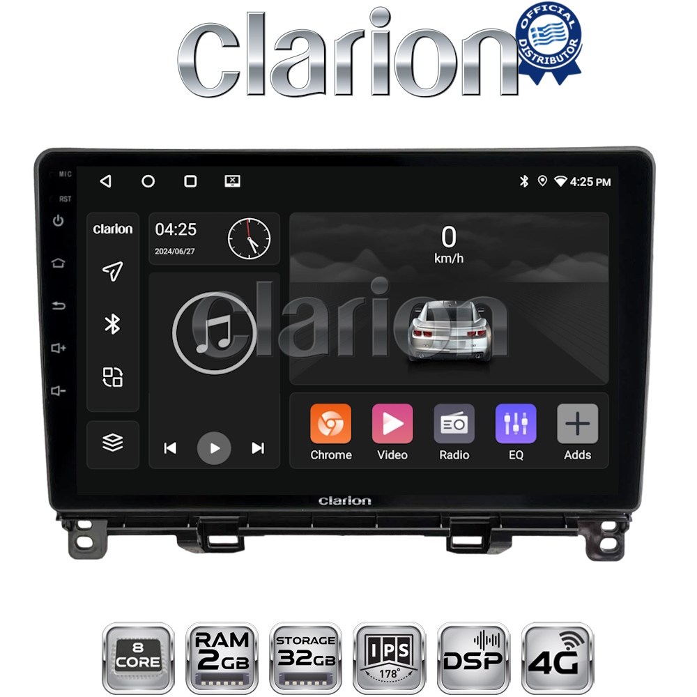 CLARION GL71761 Οθόνη OEM Multimedia Αυτοκινήτου για Honda Jazz 2019 με CarPlay, AndroidAuto, BT, GPS