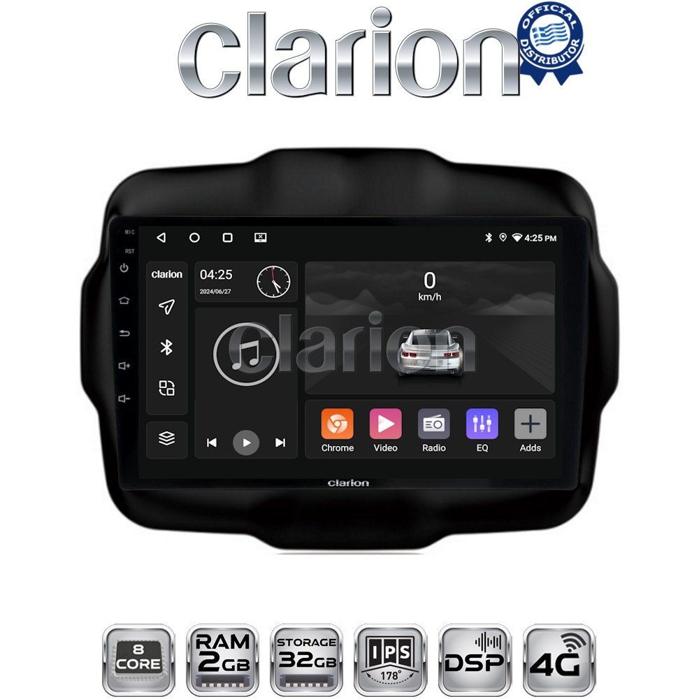 CLARION GL71952 Οθόνη OEM Multimedia Αυτοκινήτου για RENEGADE 2014> με CarPlay, AndroidAuto, BT, GPS
