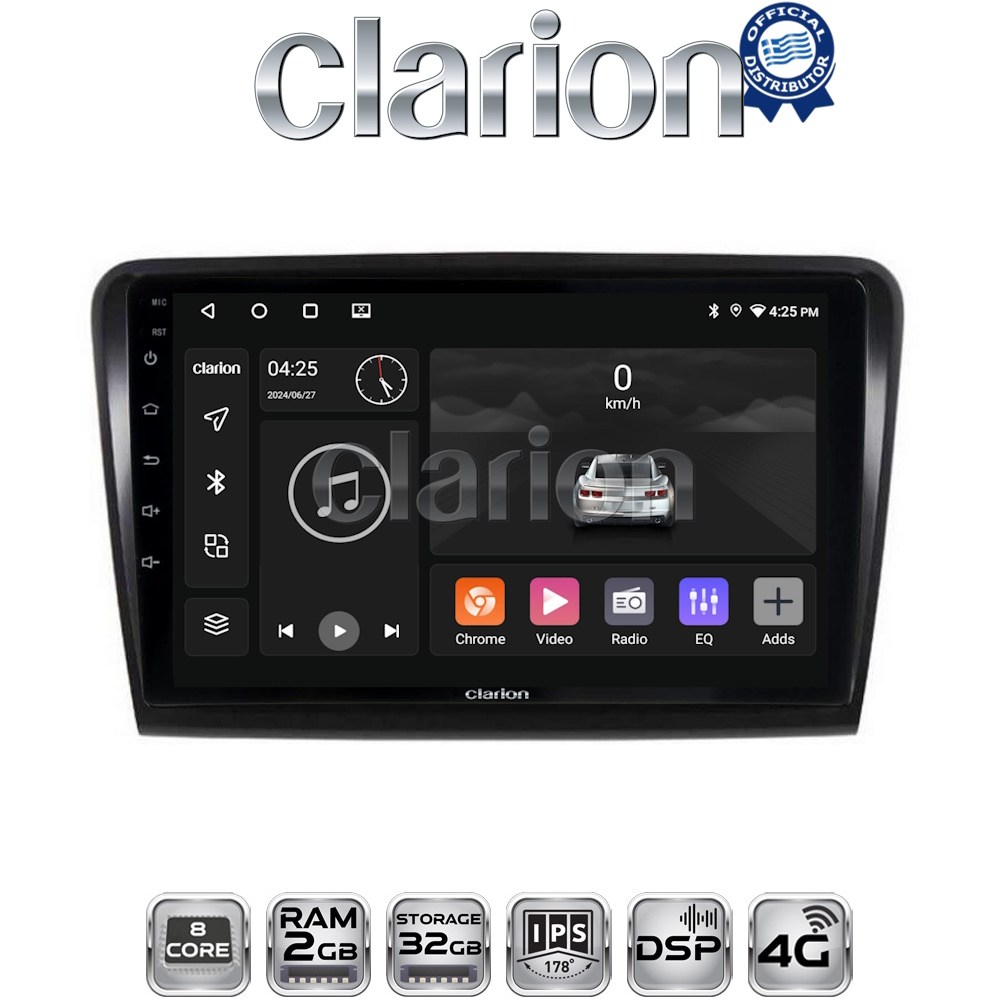 CLARION GL71982 Οθόνη OEM Multimedia Αυτοκινήτου για SK SUPERB 2008>2015 με CarPlay, AndroidAuto, BT, GPS