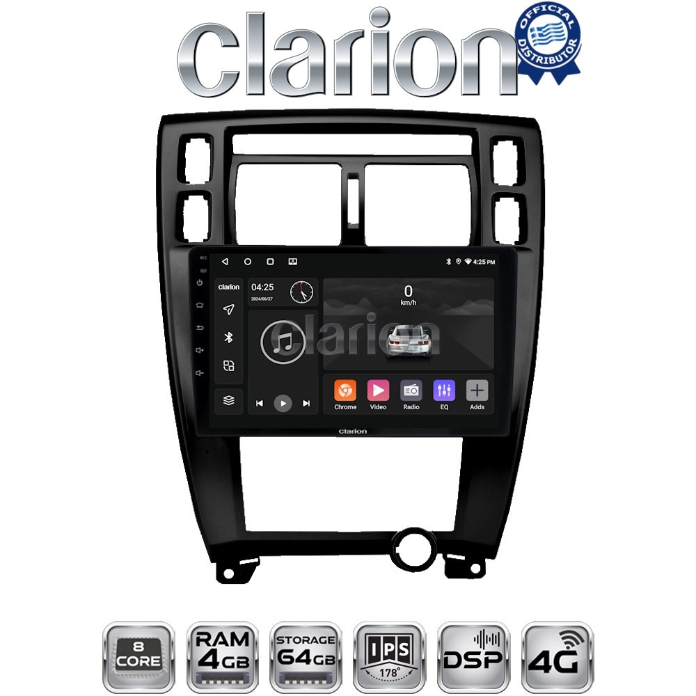 CLARION GL72006B Οθόνη OEM Multimedia Αυτοκινήτου για TUCSON 2004 > 2010 με CarPlay, AndroidAuto, BT, GPS