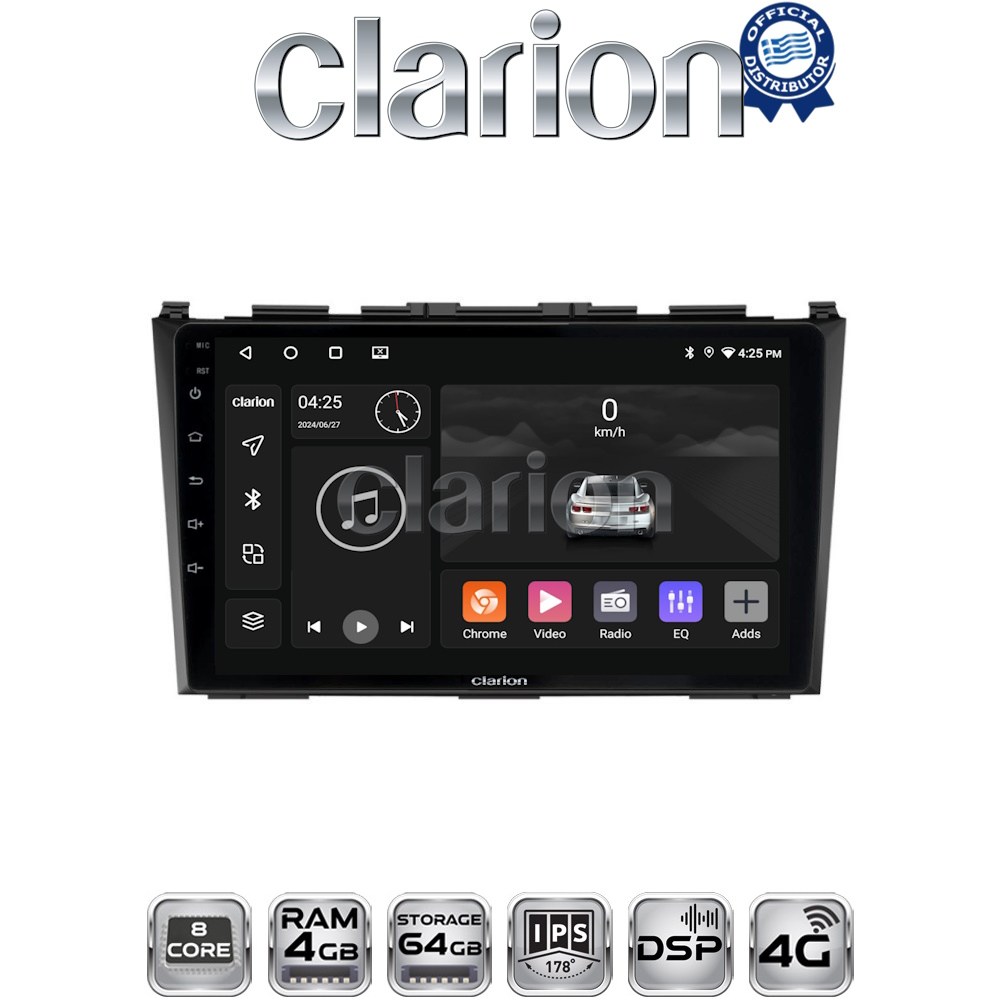 CLARION GL72009 Οθόνη OEM Multimedia Αυτοκινήτου για HONDA CRV 2005>2012 με CarPlay, AndroidAuto, BT, GPS