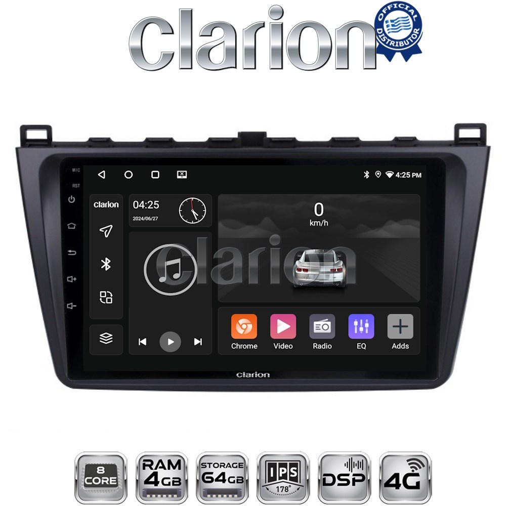 CLARION GL72012 Οθόνη OEM Multimedia Αυτοκινήτου για MAZDA 6 2008>2012με CarPlay, AndroidAuto, BT, GPS