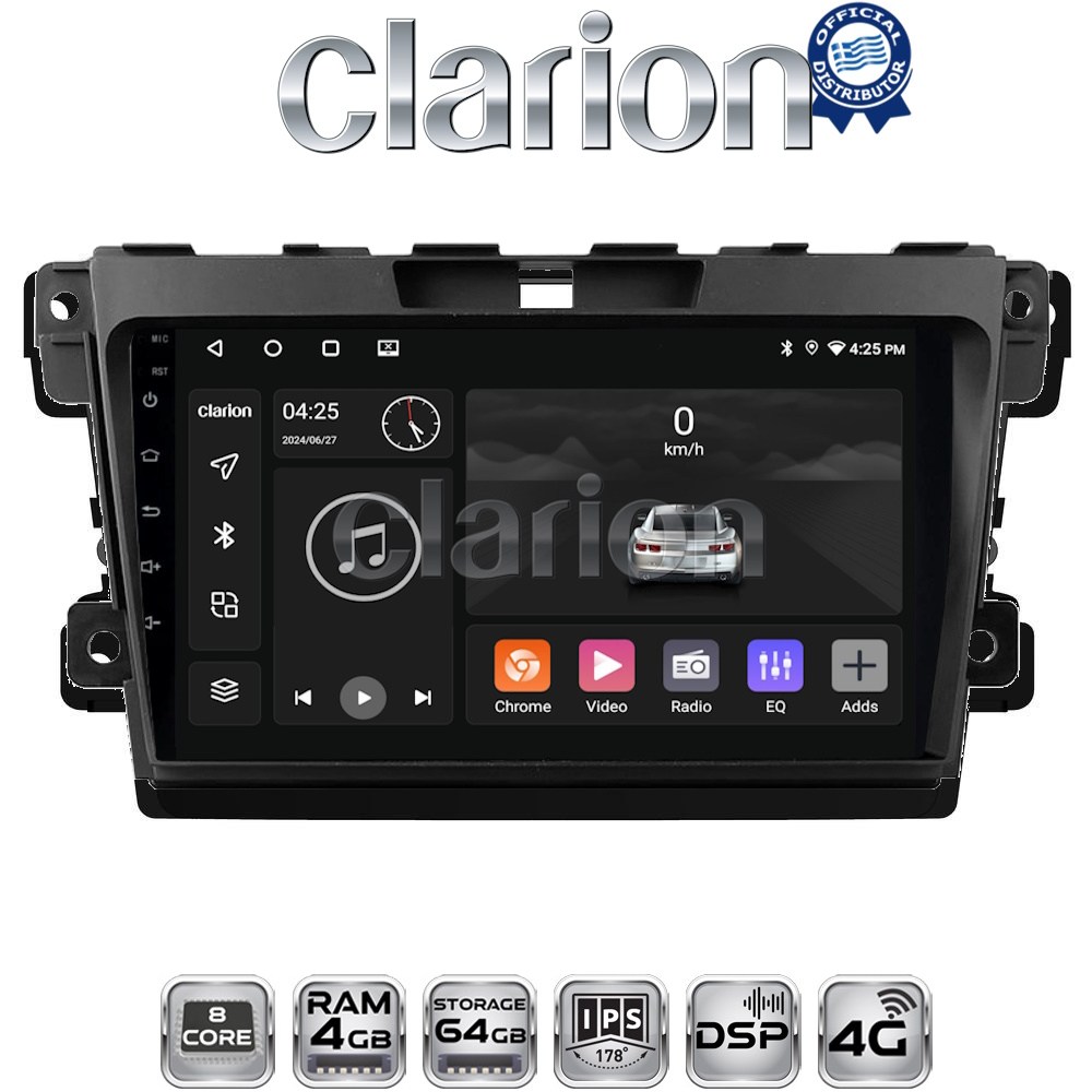 CLARION GL72097 Οθόνη OEM Multimedia Αυτοκινήτου για MAZDA CX7 2006> με CarPlay, AndroidAuto, BT, GPS