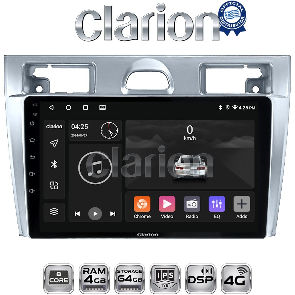 CLARION GL72140 Οθόνη OEM Multimedia Αυτοκινήτου για Ford Fiesta 2006 -> 2008 με CarPlay, AndroidAuto, BT, GPS