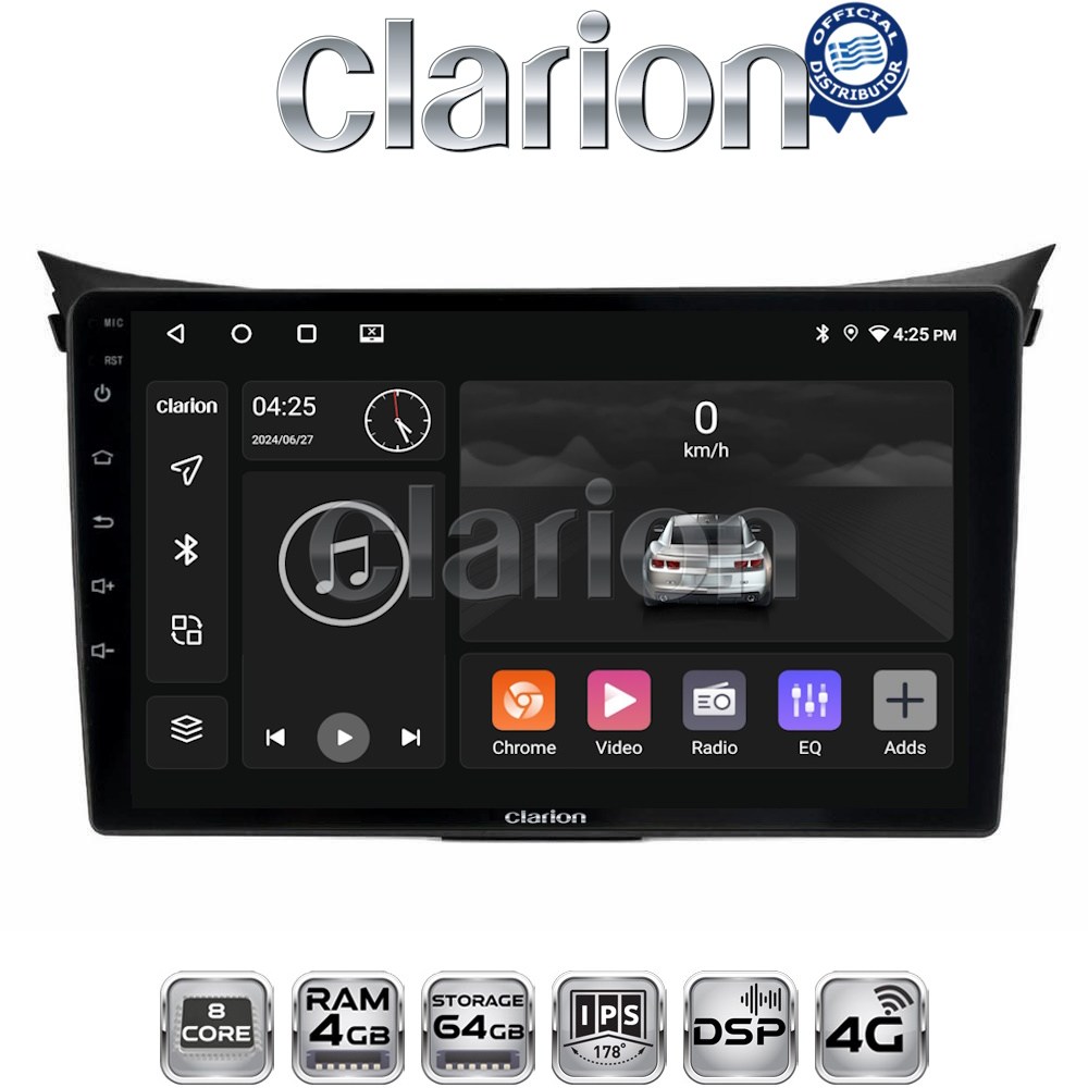 CLARION GL72156 Οθόνη OEM Multimedia Αυτοκινήτου για Hyundai i30 2012 - 2017 με CarPlay, AndroidAuto, BT, GPS