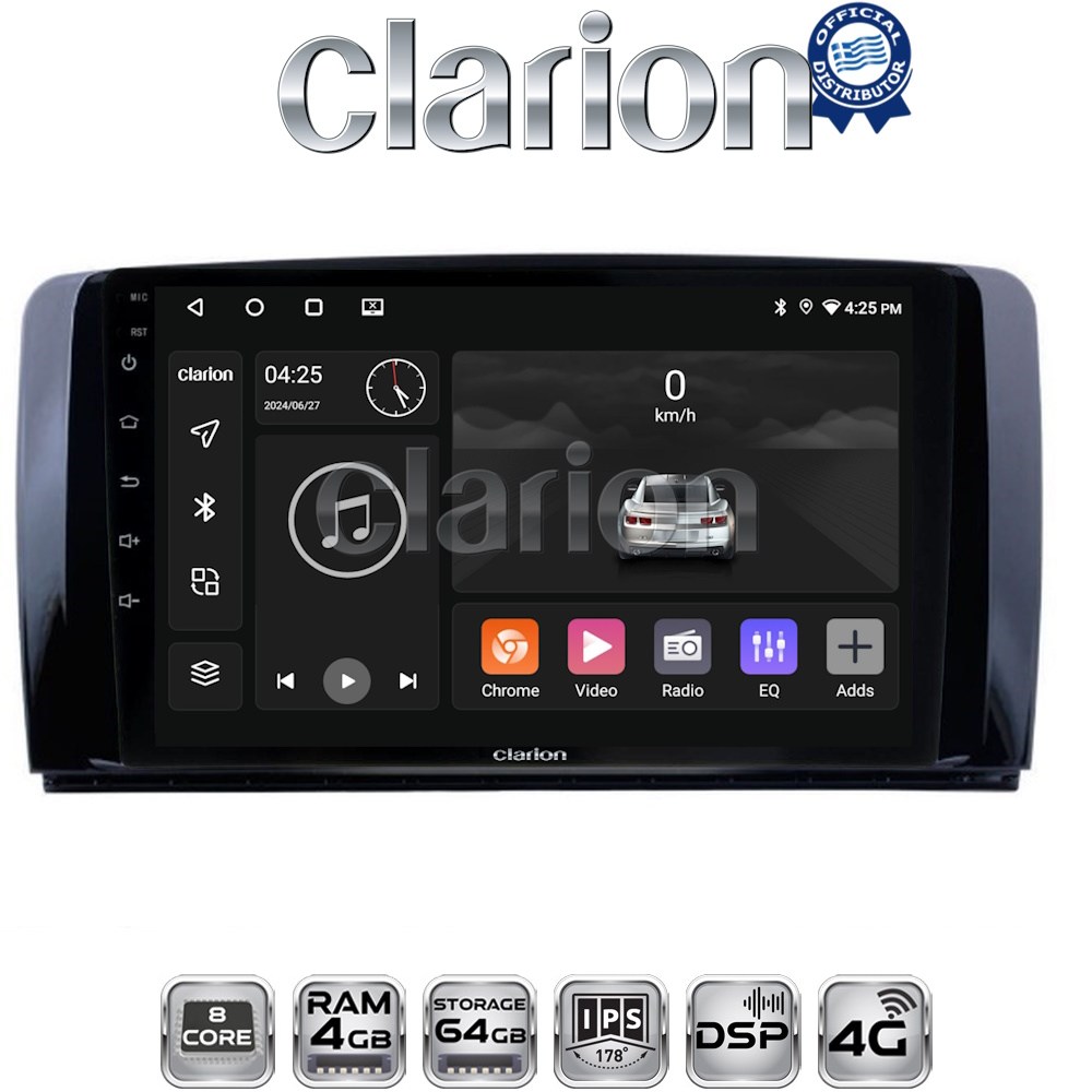 CLARION GL72215 Οθόνη OEM Multimedia Αυτοκινήτου για Benz R-class (W251) 2006>2014 με CarPlay, AndroidAuto, BT, GPS