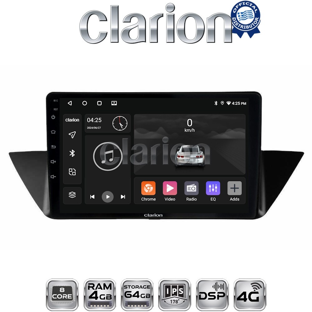 CLARION GL72219 Οθόνη OEM Multimedia Αυτοκινήτου για BMW X1 (E84) 2009>2014 με CarPlay, AndroidAuto, BT, GPS