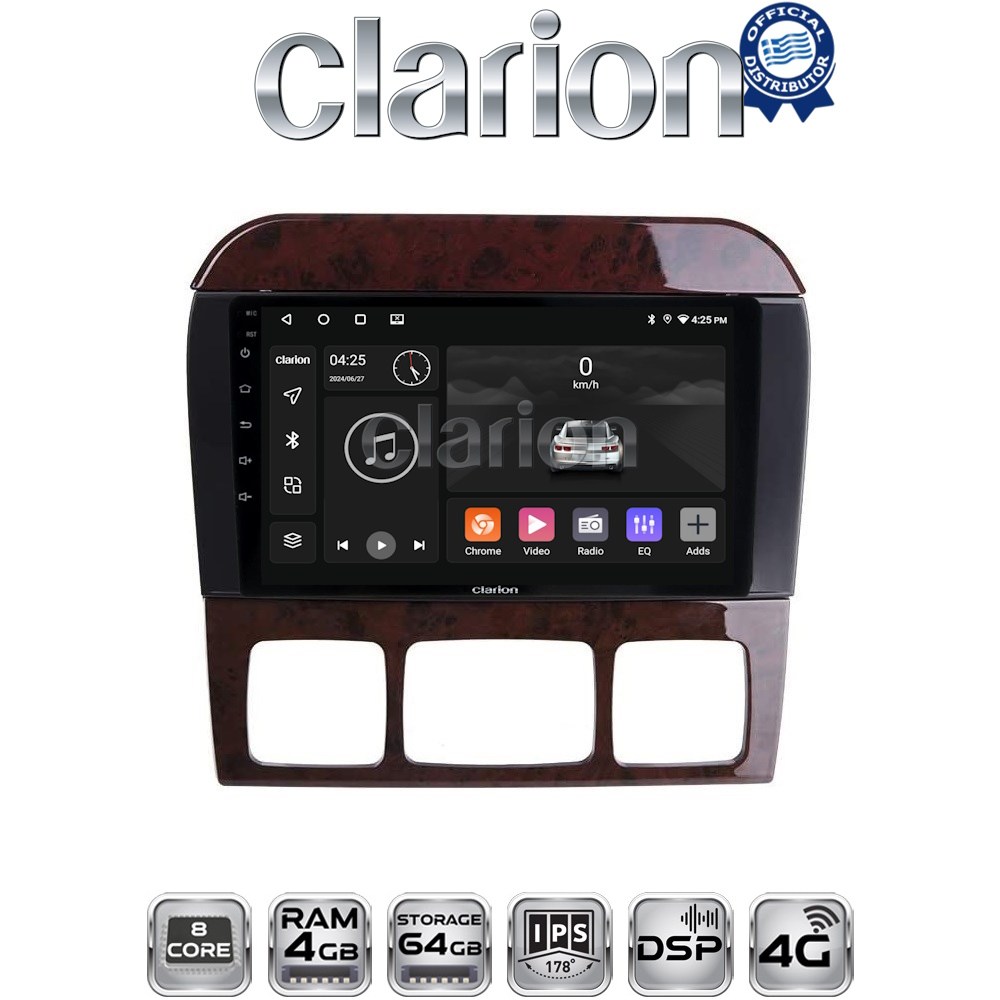 CLARION GL72220C Οθόνη OEM Multimedia Αυτοκινήτου για MERCEDES S W220 1998 > 2005 με CarPlay, AndroidAuto, BT, GPS