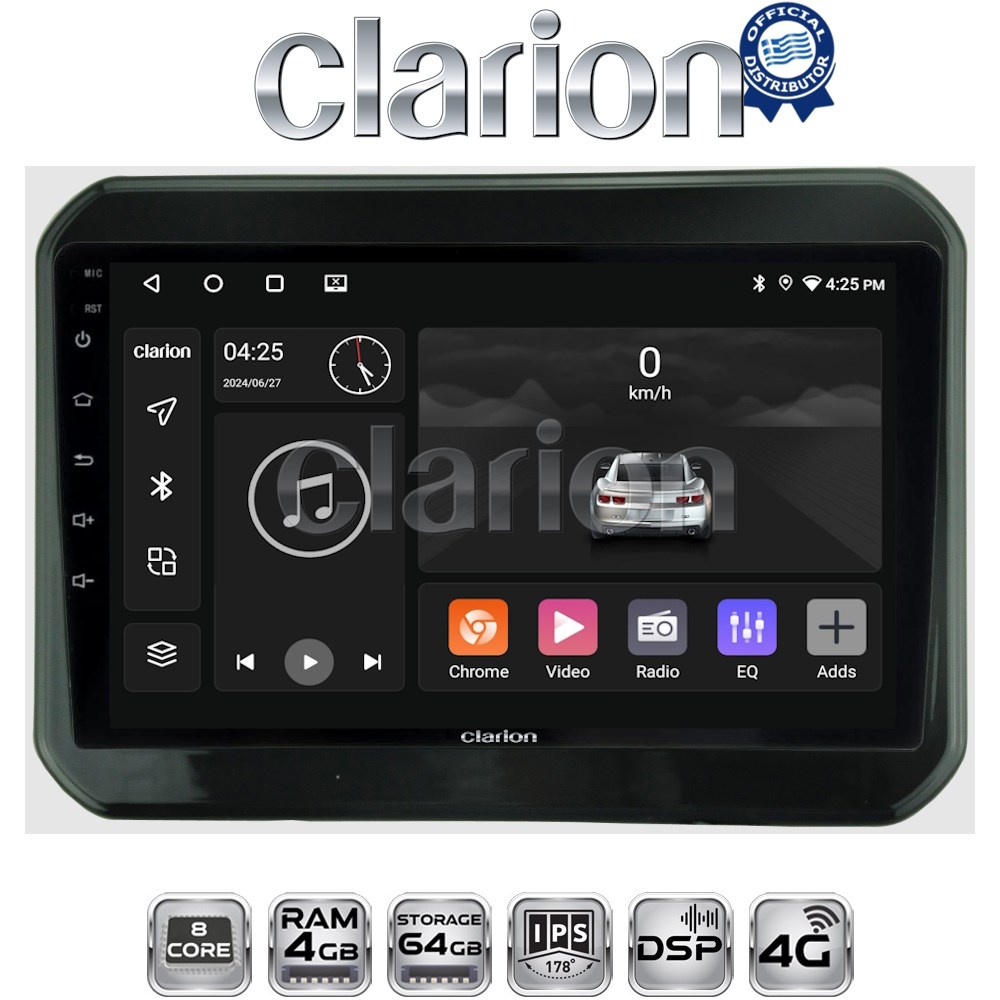 CLARION GL72232 Οθόνη OEM Multimedia Αυτοκινήτου για SUZUKI IGNIS 2016> με CarPlay, AndroidAuto, BT, GPS