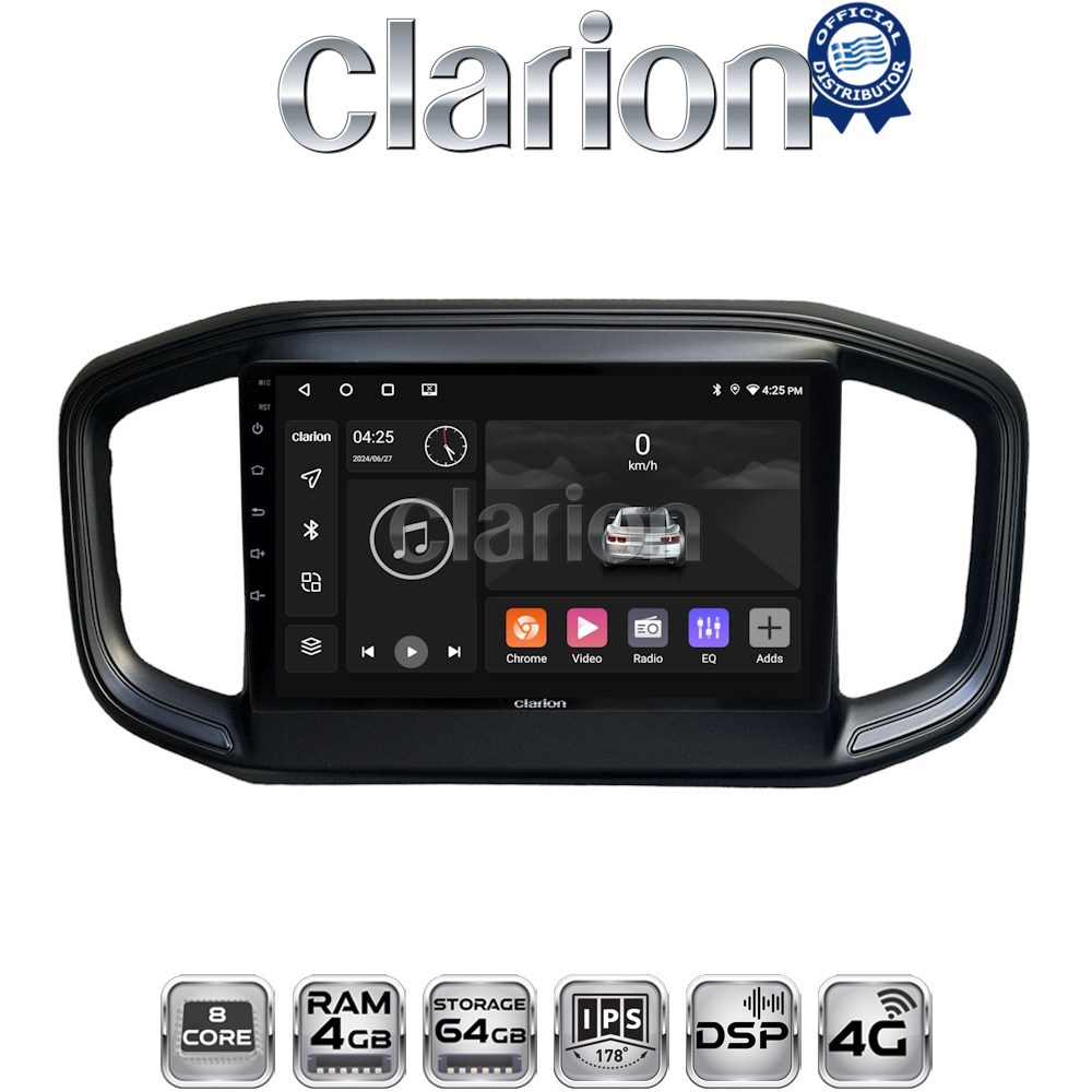 CLARION GL72259 Οθόνη OEM Multimedia Αυτοκινήτου για Fiat Strada 2021> με CarPlay, AndroidAuto, BT, GPS