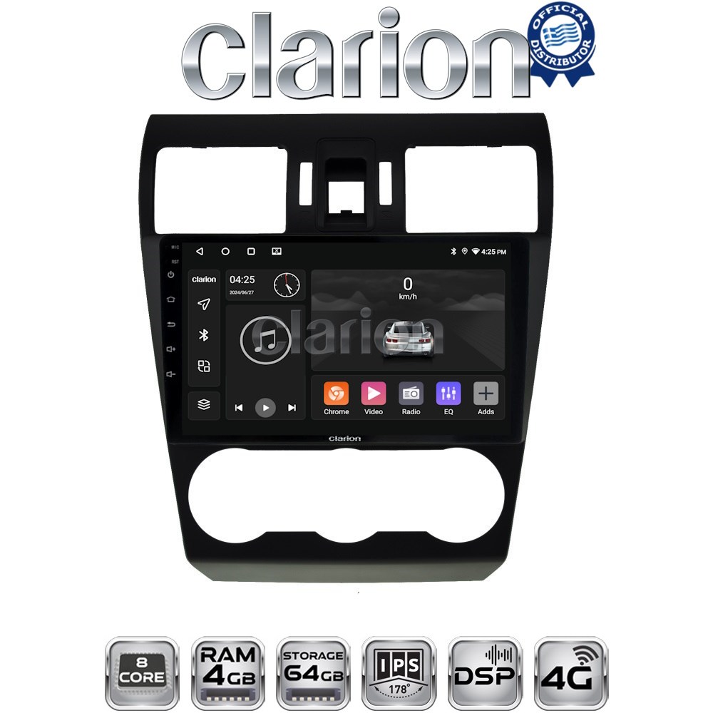 CLARION GL72262 Οθόνη OEM Multimedia Αυτοκινήτου για Subaru Impreza, Forester, XV 2013 - 2018 με CarPlay, AndroidAuto, BT, GPS