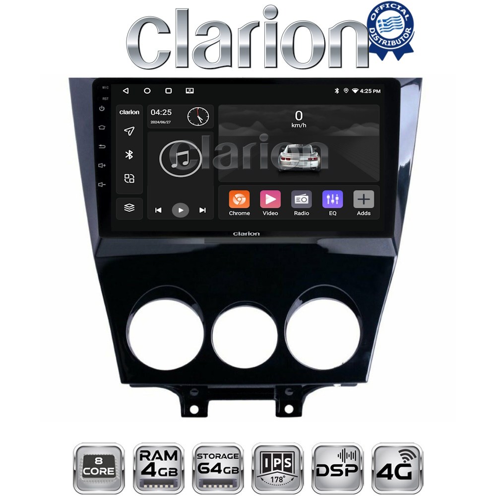 CLARION GL72301 Οθόνη OEM Multimedia Αυτοκινήτου για Mazda RX8 2008 - 2012 με CarPlay, AndroidAuto, BT, GPS