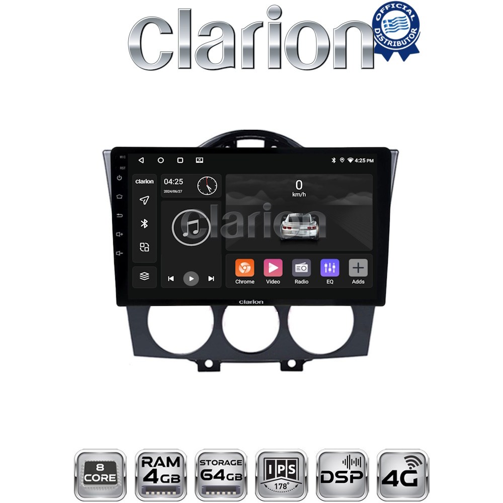 CLARION GL72304 Οθόνη OEM Multimedia Αυτοκινήτου για ΠΡΟΣΟΧΗ!!! ΜΕΤΑ ΤΗΝ ΤΟΠΟΘΕΤΗΣΗ Η ΟΘΟΝΗ ΘΑ ΕΞΕΧΕΙ ΑΠO ΤΟ ΤΑΜΠΛΟ 2cmMazda RX8 2001 > 2008 με CarPlay, AndroidAuto, BT, GPS
