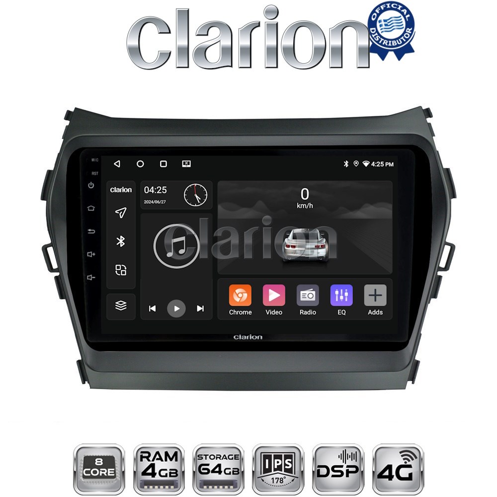 CLARION GL72309 Οθόνη OEM Multimedia Αυτοκινήτου για Hyundai Santa Fe, iX45 2013 - 2018 με CarPlay, AndroidAuto, BT, GPS
