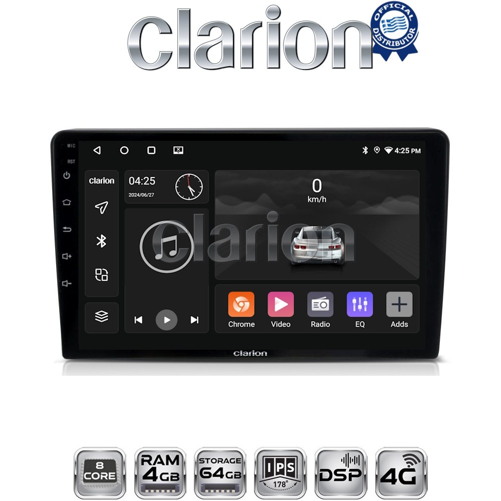 CLARION GL72332 Οθόνη OEM Multimedia Αυτοκινήτου για VW Golf4 1998 > 2004 με CarPlay, AndroidAuto, BT, GPS