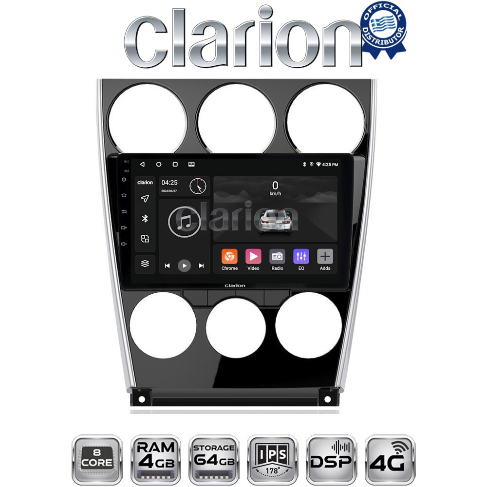 CLARION GL72436 Οθόνη OEM Multimedia Αυτοκινήτου για MAZDA 6 facelift 2005>2008  με CarPlay, AndroidAuto, BT, GPS
