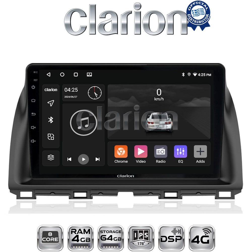CLARION GL72438 Οθόνη OEM Multimedia Αυτοκινήτου για MAZDA CX5 2013>2017  με CarPlay, AndroidAuto, BT, GPS