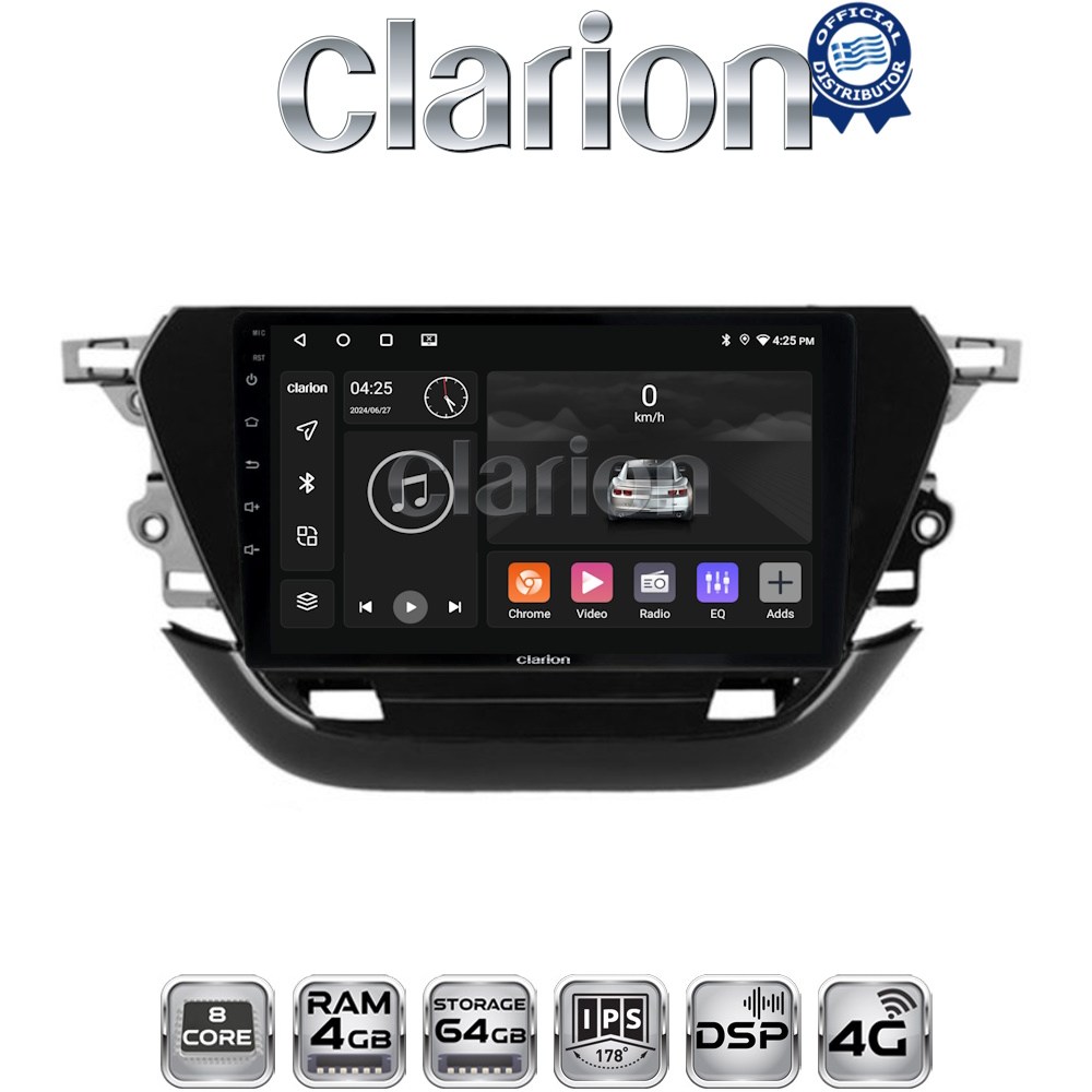 CLARION GL72523 – Οθόνη Opel Corsa F 2019 – 2023 με CarPlay, AndroidAuto, GPS, BT