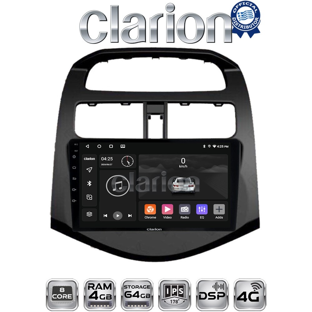 CLARION GL72589 Οθόνη OEM Multimedia Αυτοκινήτου για Chevrolet Spark 2009 - 2015 με CarPlay, AndroidAuto, BT, GPS