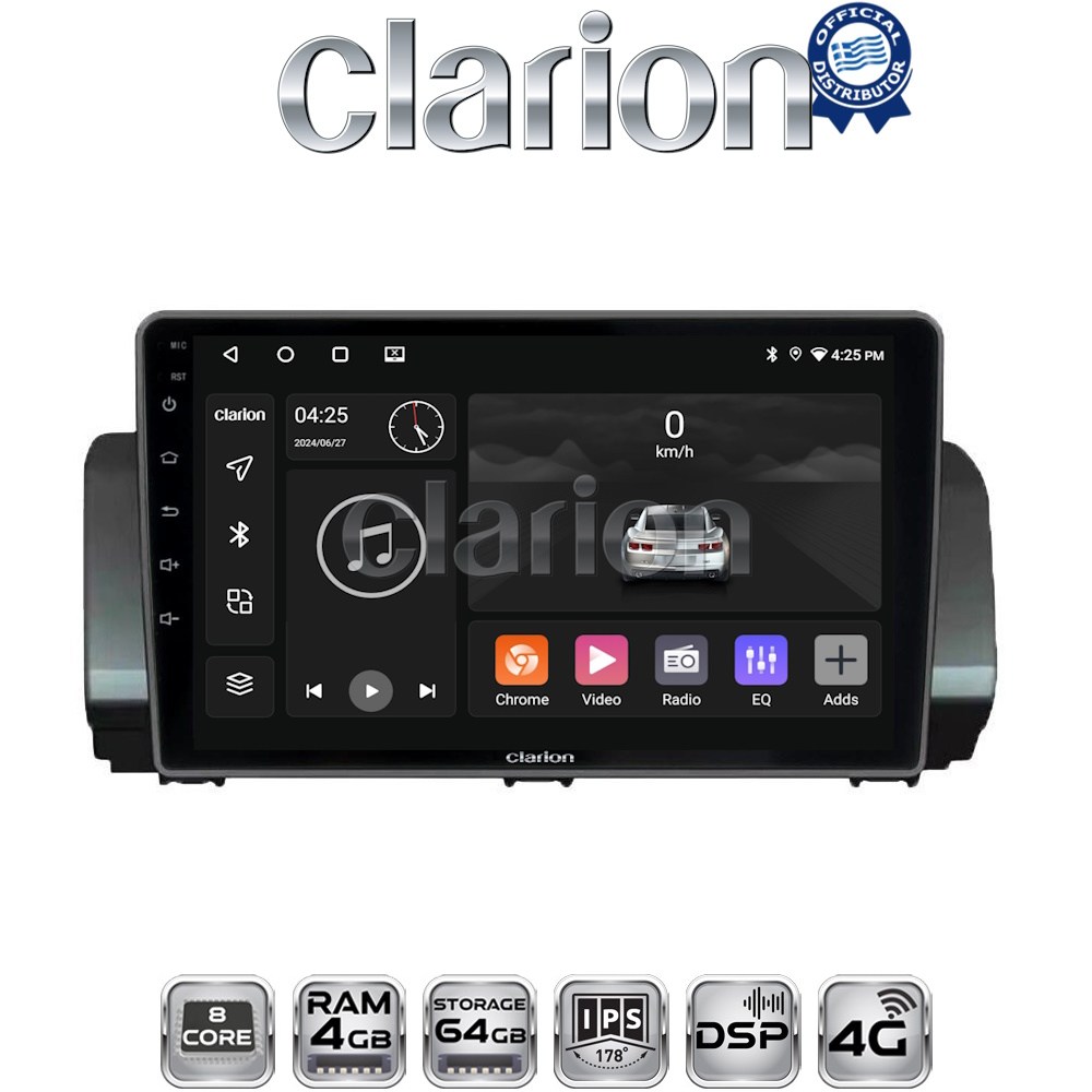 CLARION GL72777 Οθόνη OEM Multimedia Αυτοκινήτου για Dacia Logan, Duster, Santero 2022> Facelift με CarPlay, AndroidAuto, BT, GPS