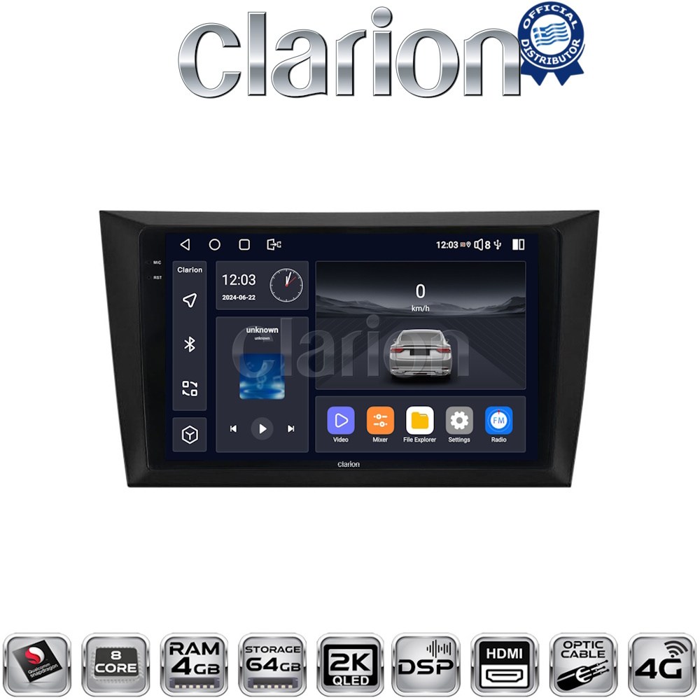 CLARION GL74004 Οθόνη OEM Multimedia Αυτοκινήτου για VW Golf 6 2008-2012 με CarPlay, AndroidAuto, BT, GPS