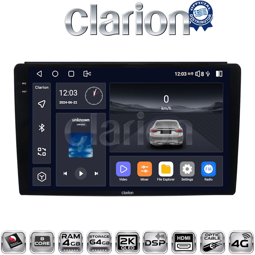 CLARION GL74193 Οθόνη OEM Multimedia Αυτοκινήτου για DUCATO, BOXER, JUMBER  με CarPlay, AndroidAuto, BT, GPS