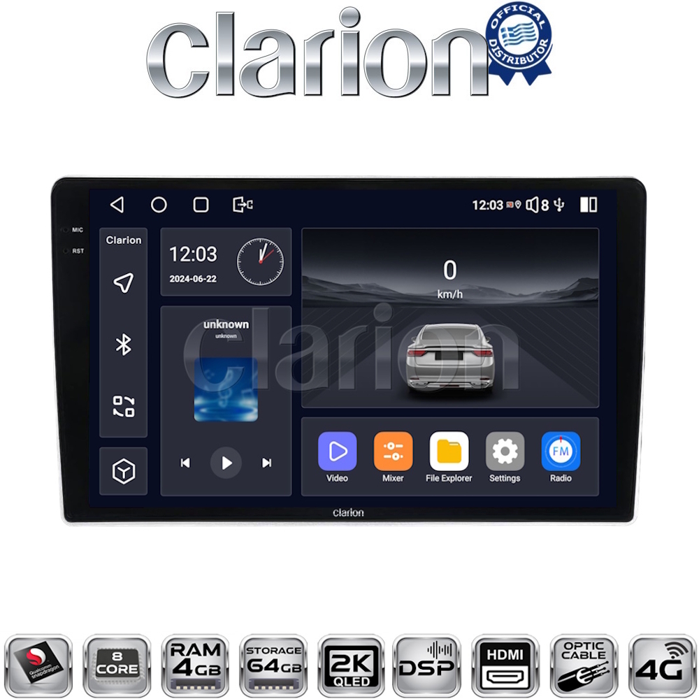 CLARION GL74200 Οθόνη OEM Multimedia Αυτοκινήτου για Nissan Navara D22 1998 > 2004 με CarPlay, AndroidAuto, BT, GPS