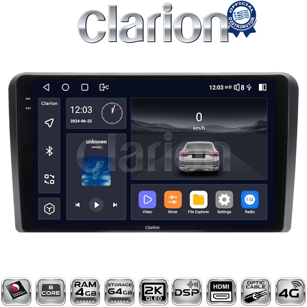 CLARION GL74233 Οθόνη OEM Multimedia Αυτοκινήτου για Mitsubishi L200 2020> με CarPlay, AndroidAuto, BT, GPS