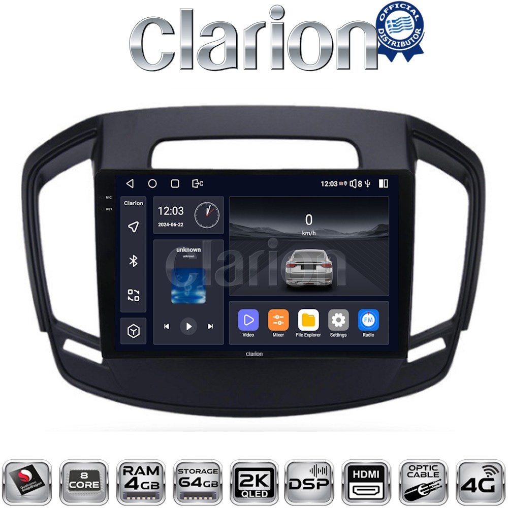 CLARION GL74338 Οθόνη OEM Multimedia Αυτοκινήτου για Opel Insignia 2014 - 2017 με CarPlay, AndroidAuto, BT, GPS