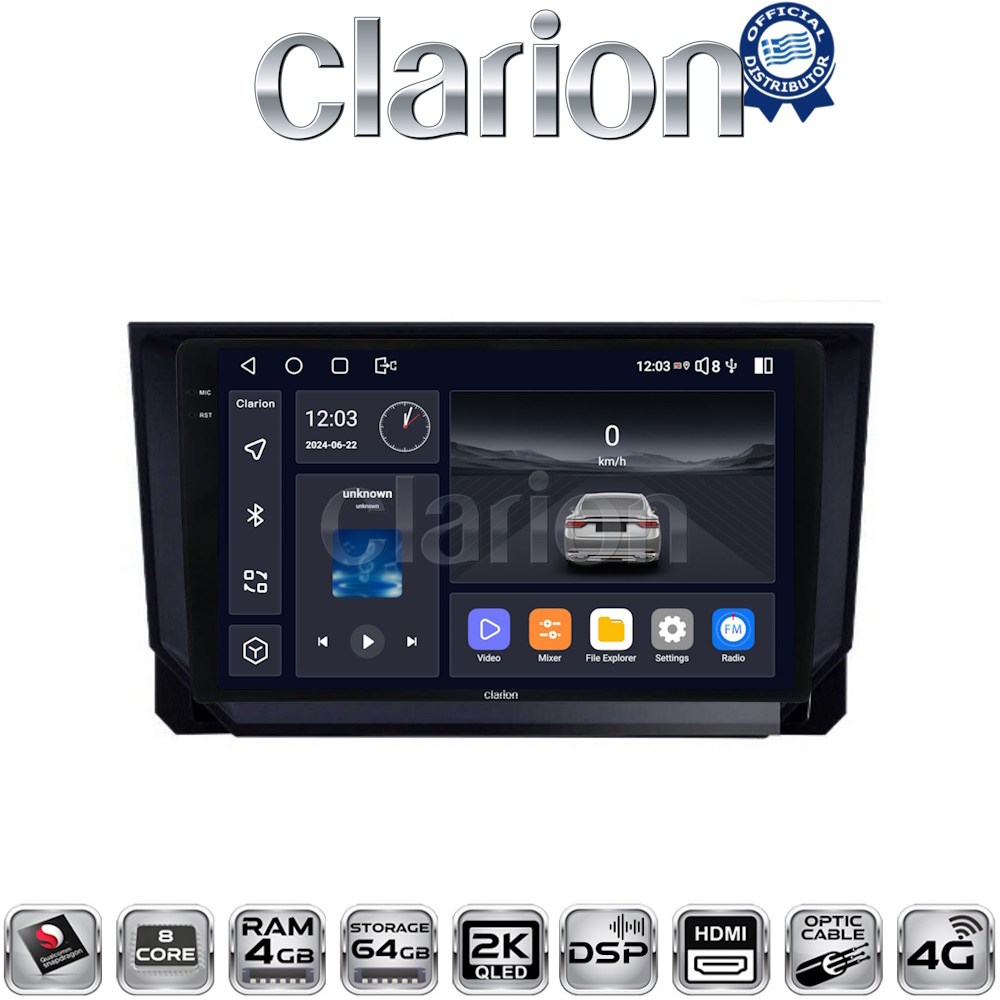 CLARION GL74391 Οθόνη OEM Multimedia Αυτοκινήτου για Mazda CX9 2006 > 2013 με CarPlay, AndroidAuto, BT, GPS