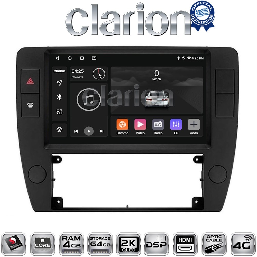 CLARION GL74501 Οθόνη OEM Multimedia Αυτοκινήτου για VW Passat 2000 > 2005 με CarPlay, AndroidAuto, BT, GPS