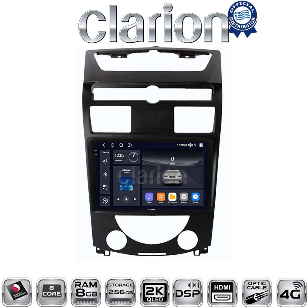 CLARION GL75014 Οθόνη OEM Multimedia Αυτοκινήτου για Ssangyong Rexton 2006>2015με CarPlay, AndroidAuto, BT, GPS