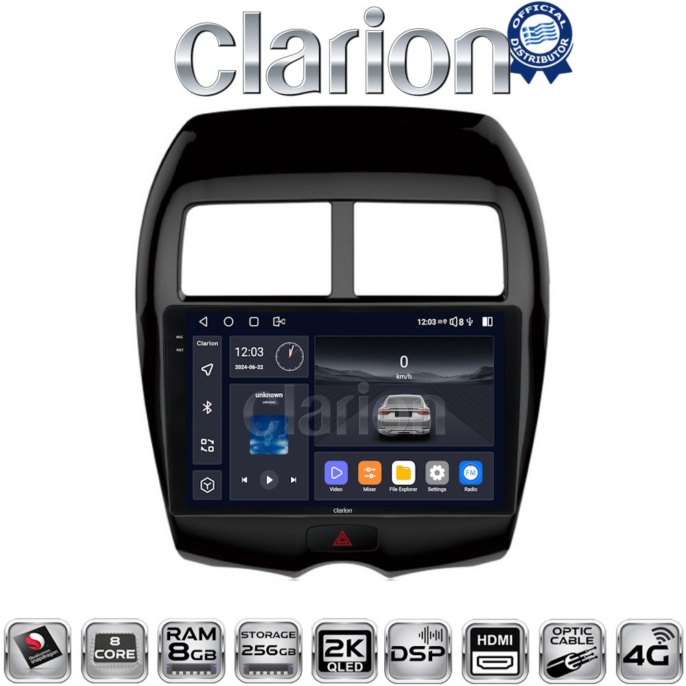 CLARION GL75026 Οθόνη OEM Multimedia Αυτοκινήτου για MITSUBISHI ASX 2008> με CarPlay, AndroidAuto, BT, GPS