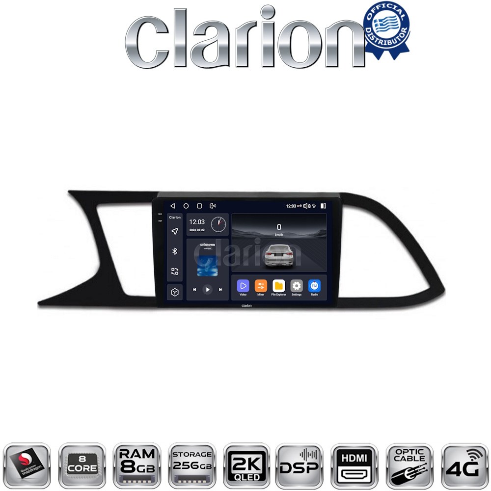 CLARION GL75306 Οθόνη OEM Multimedia Αυτοκινήτου για SEAT LEON 2012>  με CarPlay, AndroidAuto, BT, GPS