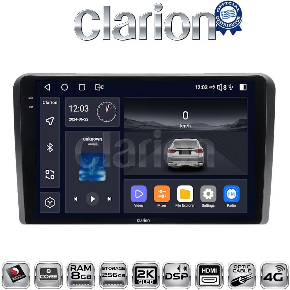 CLARION GL75480 Οθόνη OEM Multimedia Αυτοκινήτου για VW All με CarPlay, AndroidAuto, BT, GPS