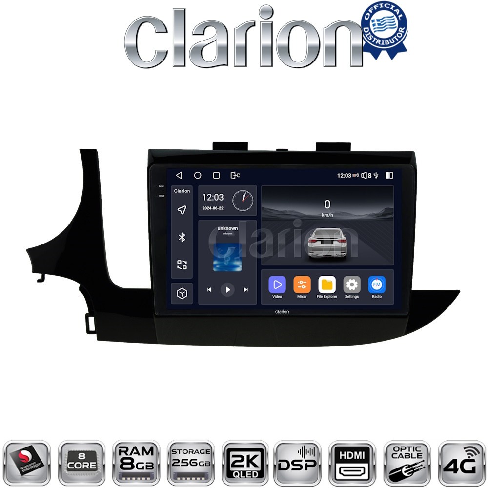 CLARION GL75536 Οθόνη OEM Multimedia Αυτοκινήτου για OPEL MOKKA 2016> με CarPlay, AndroidAuto, BT, GPS