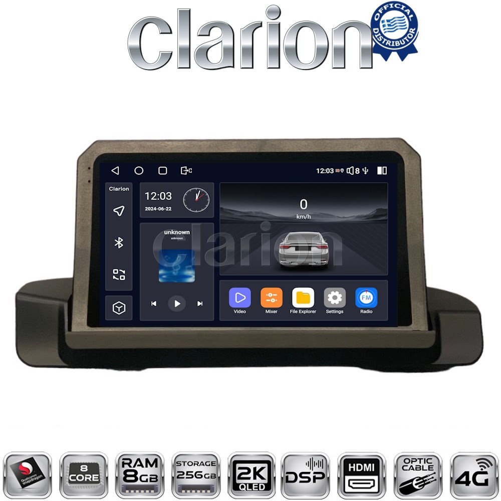 CLARION GL75895 Οθόνη OEM Multimedia Αυτοκινήτου για BMW 3 series (E90-91-92) 2005-2012 με CarPlay, AndroidAuto, BT, GPS