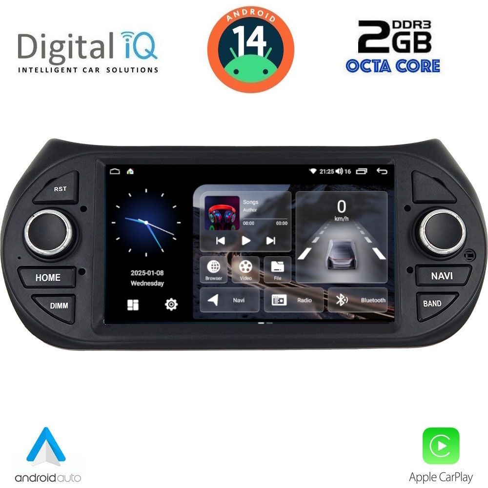 DIGITAL IQ BLD 092_CPA (7" DECK) – Οθόνη Citroen Nemo – Fiat Fiorino, Qubo – Peugeot Bipper με CarPlay, AndroidAuto, BT, GPS