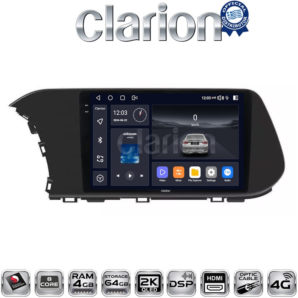 CLARION GL74229 - Hyundai i20, Bayon 2021 - 2026 Οθόνη CarPlay, Android Auto, Bluetooth, GPS