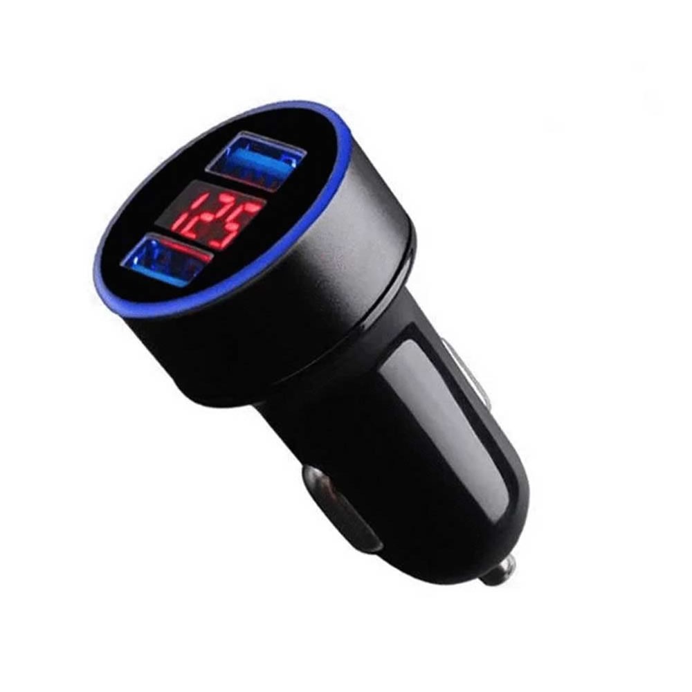 TREQA CC-321 Black - Φορτιστής αναπτήρα αυτοκινήτου ταχείας φόρτισης 12V - 24V με 2 Θύρες USB-A 3.1Α