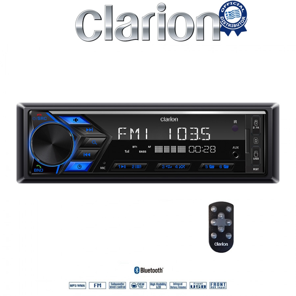 CLARION CD-P3  (P11) - Ράδιο USB, Bluetooth, SD, AUXIN με 6 RCA OUT