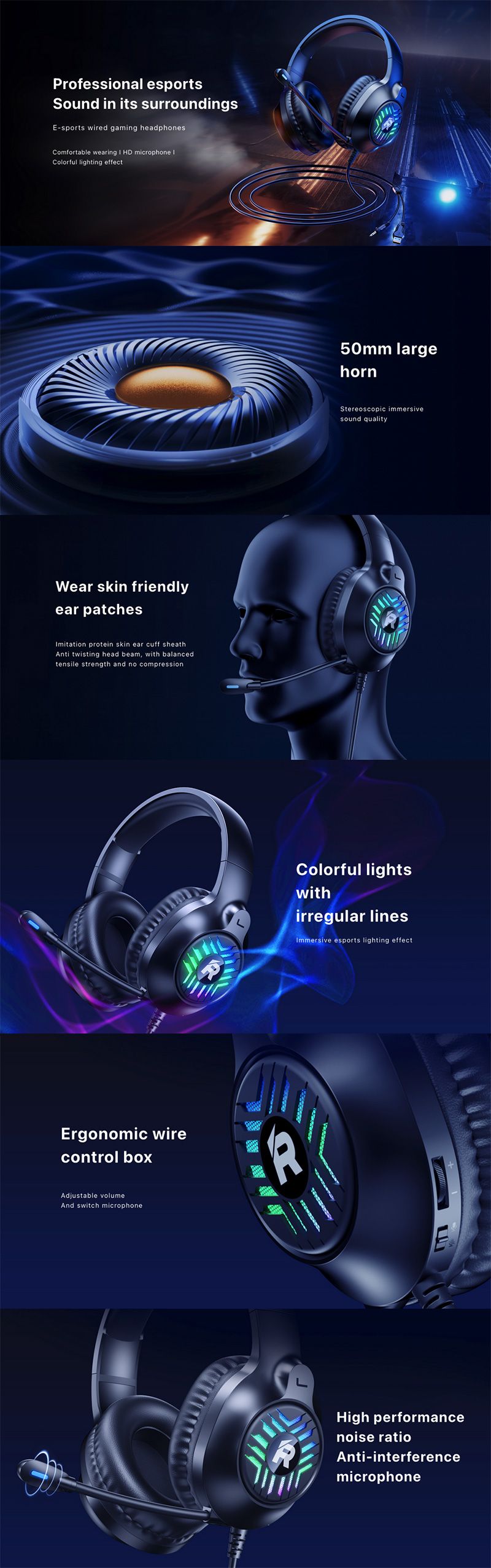 REMAX RM-705 GAMING WIRED HEADPHONES - REMAX RM-705