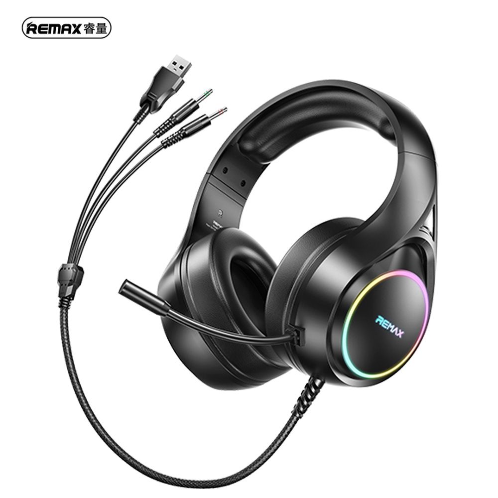 REMAX RM-708 (BLACK) RGB WIRED HEADSET - REMAX RM-708 (BLACK)