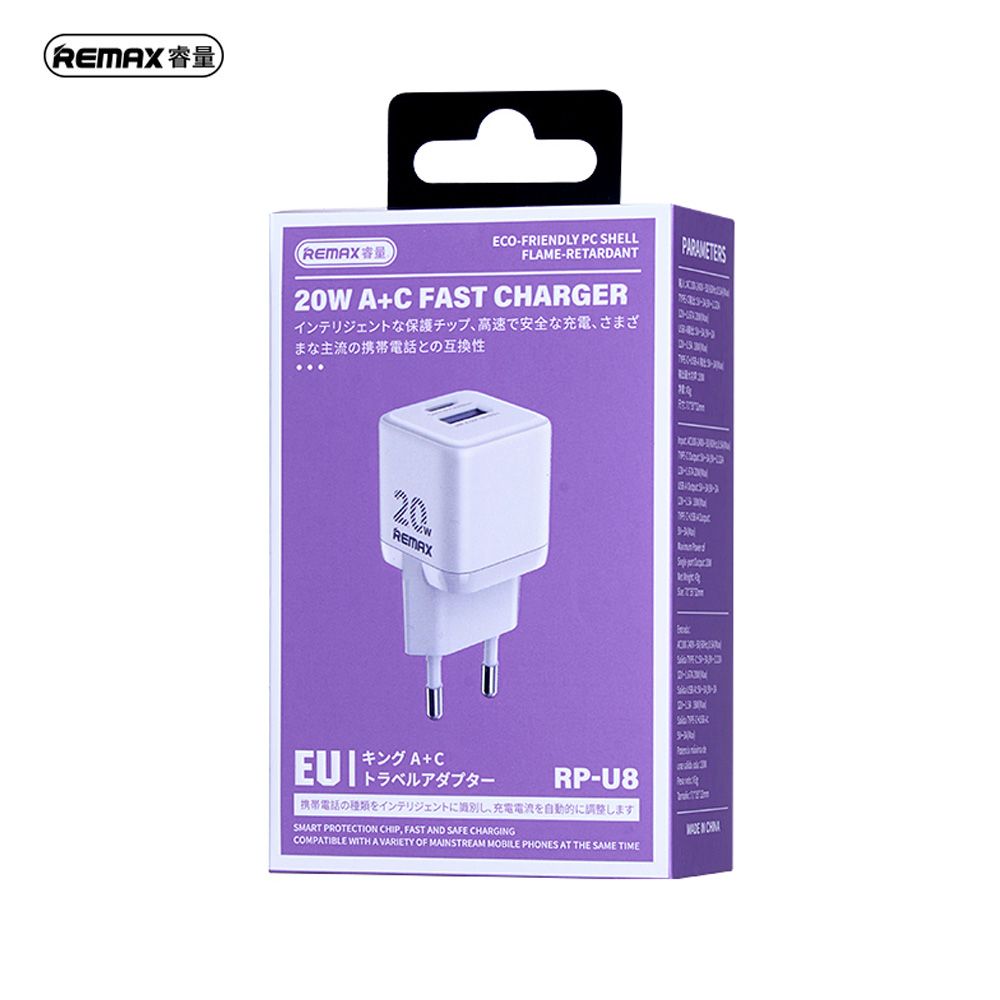 REMAX RP-U8 20W MOBILE CHARGER - REMAX RP-U8 20W